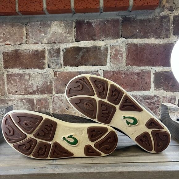 OluKai Nohea Mesh Slip On Shoes Mustang & Lime Peel Sz 9 - Picture 9 of 10